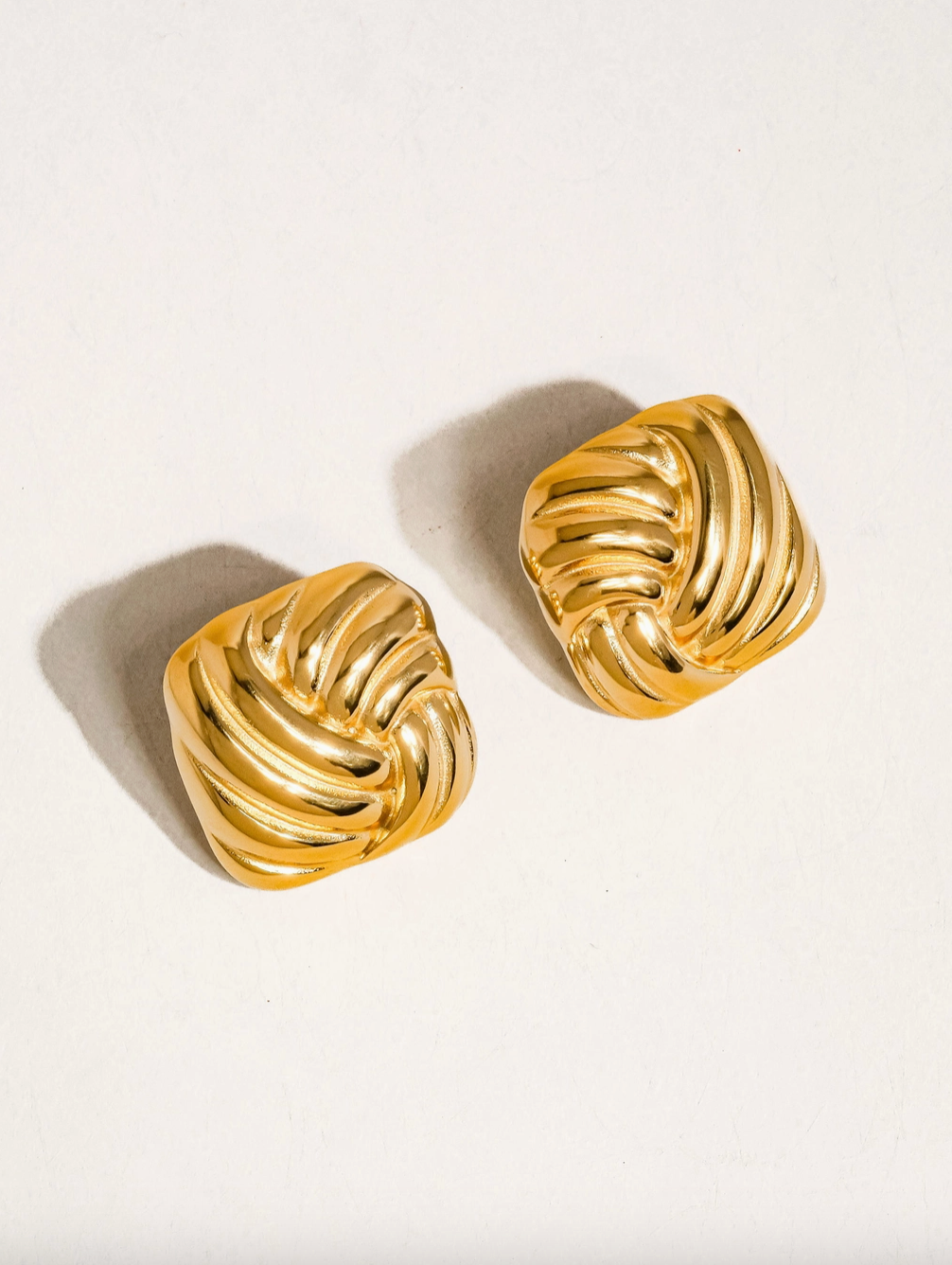 Wavy Square Studs