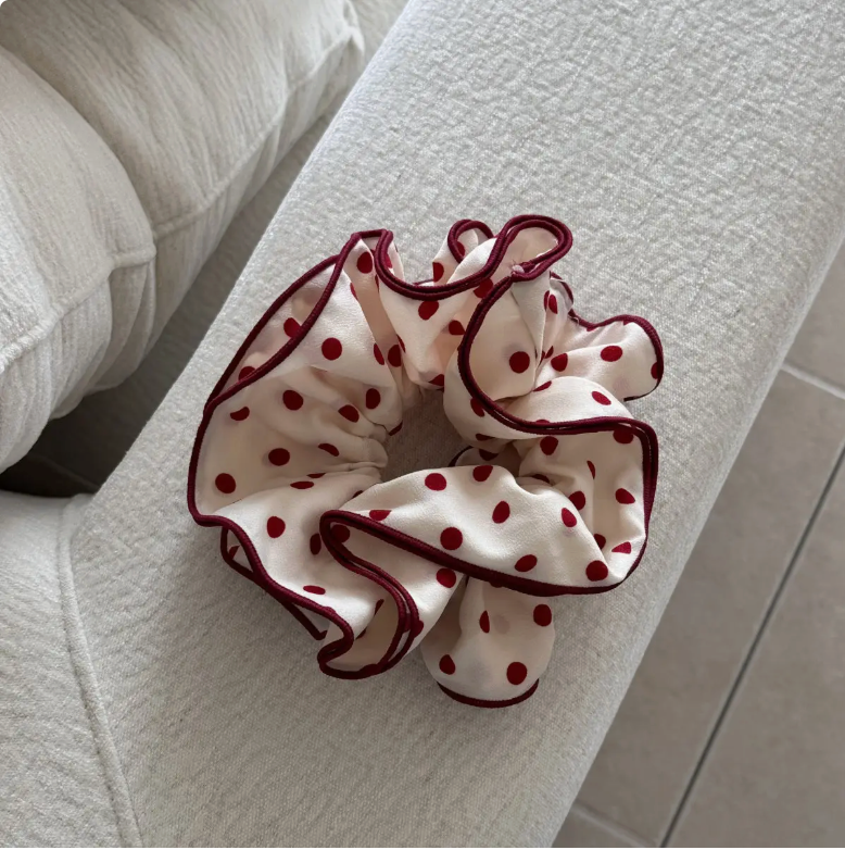 Ruffled Dot Scrunchie