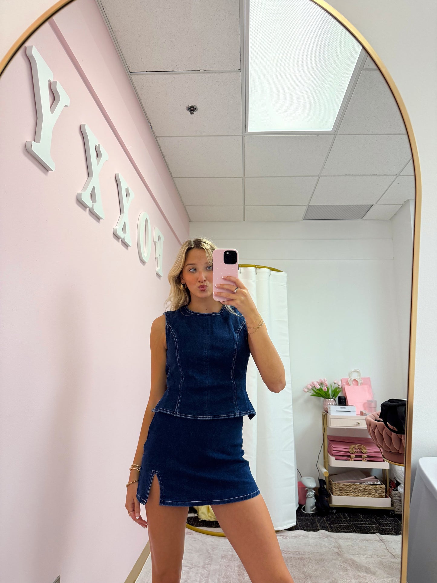 Denim Bow Set