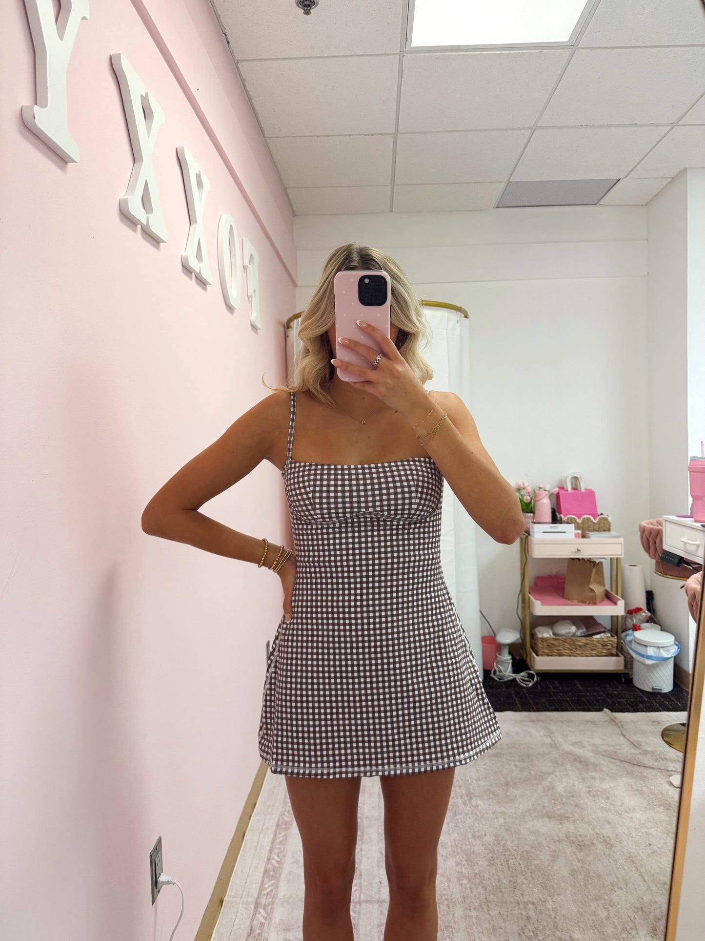 Brown Gingham Dress