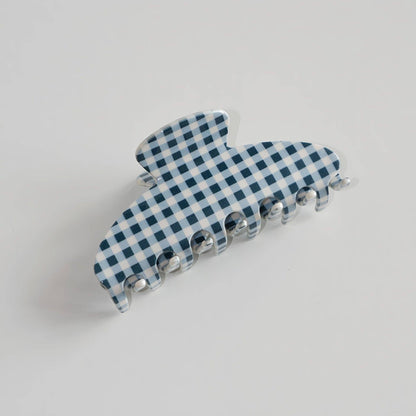 Blue Gingham Claw Clip