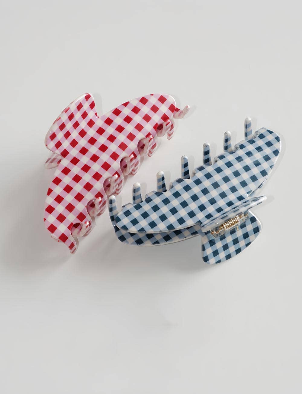 Blue Gingham Claw Clip