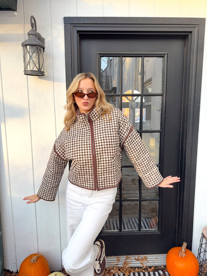 Brown Gingham Jacket