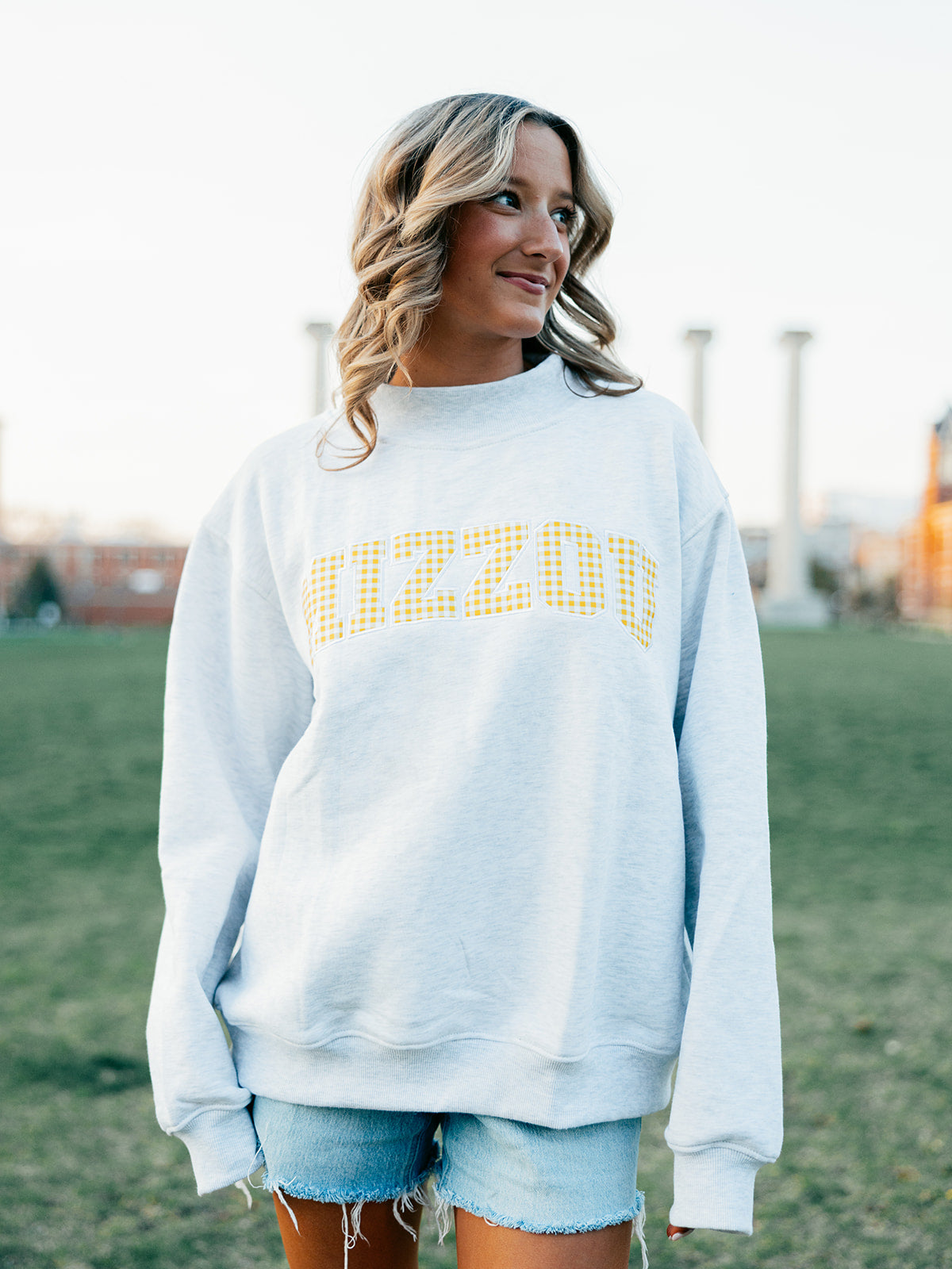 Mizzou Gingham Mockneck