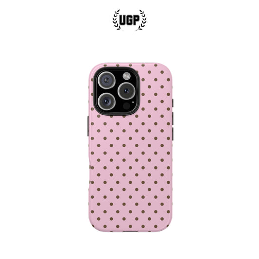 Pink/Brown Polkadot Case
