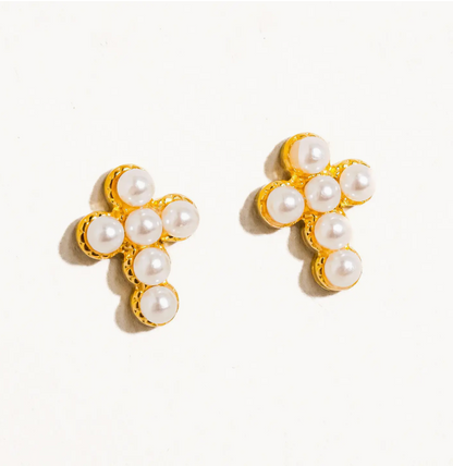 Pearl Cross Studs