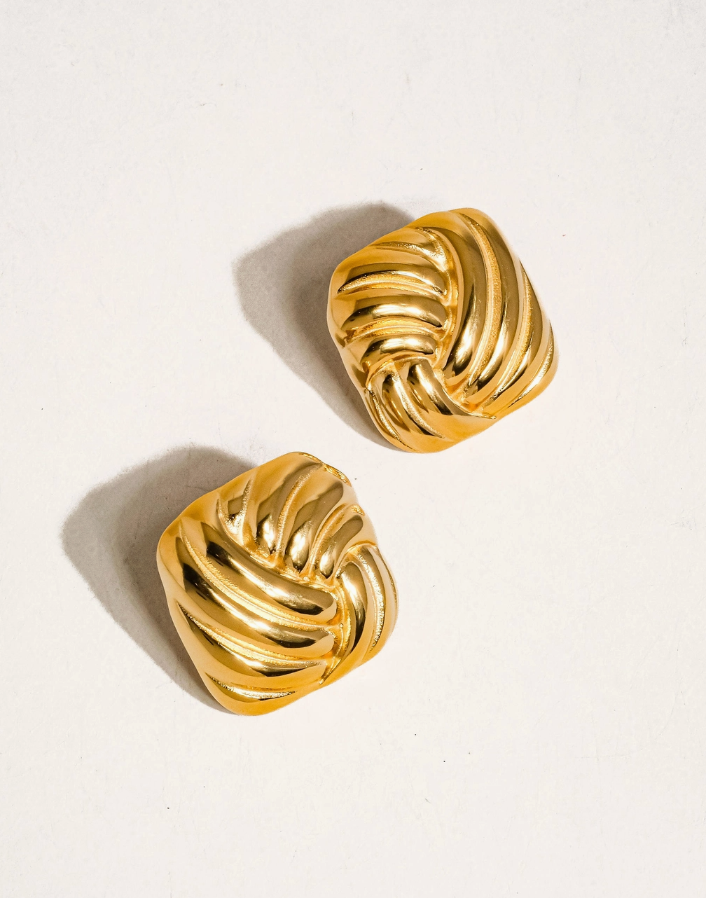 Wavy Square Studs