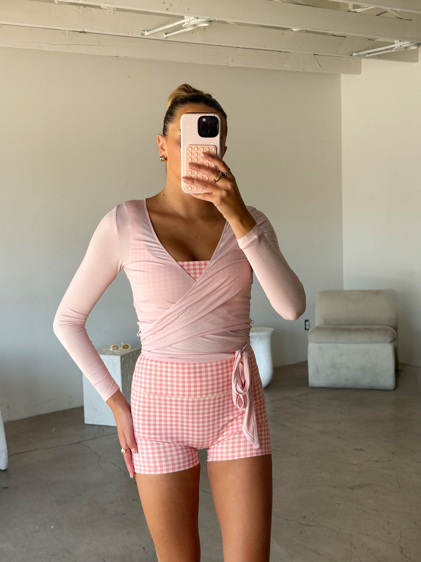Everyday Wrap Top (Pink)