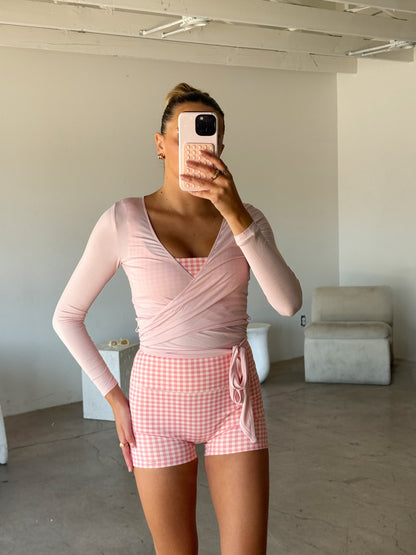 Everyday Wrap Top (Pink)