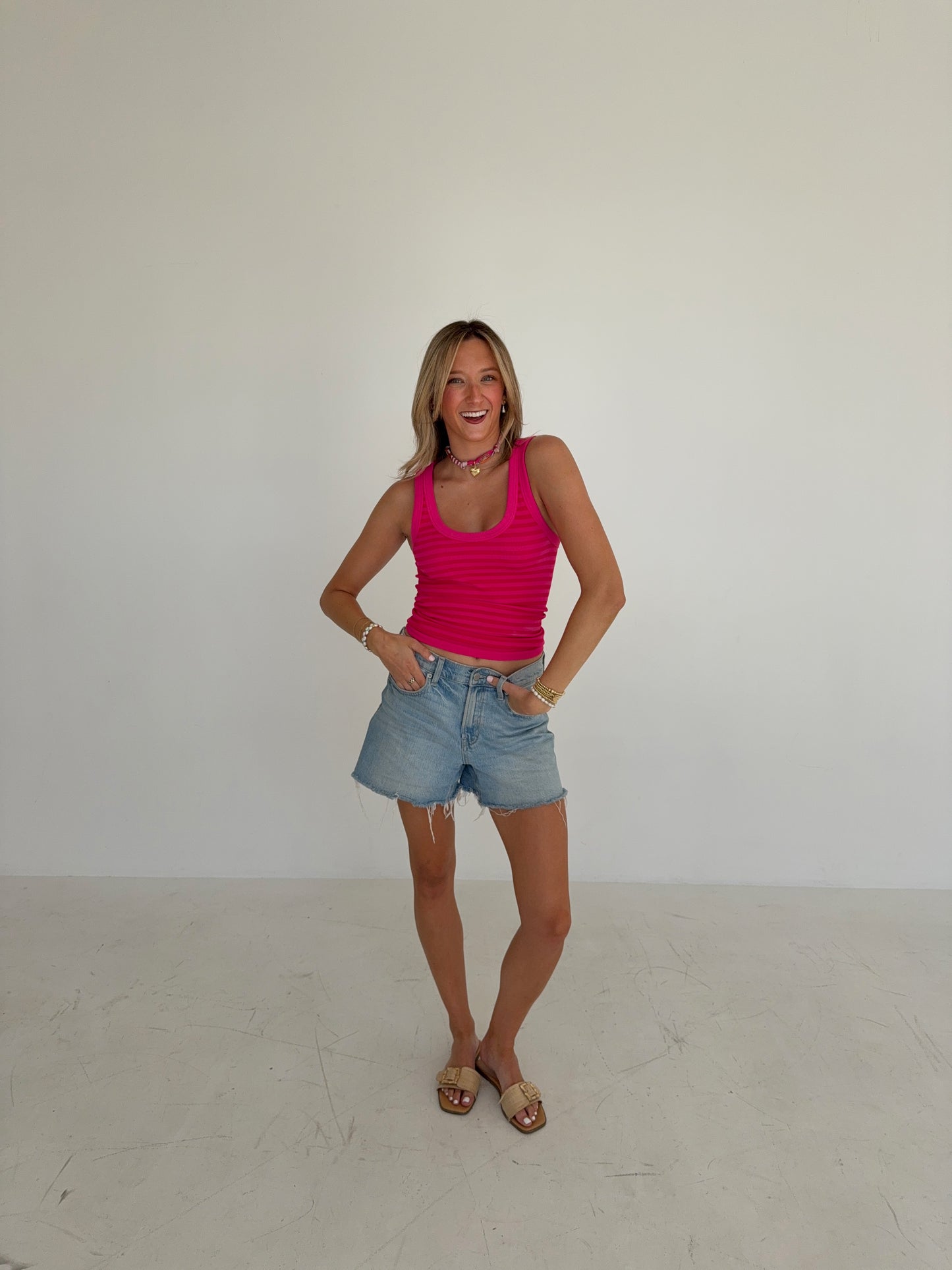 Fuchsia Striped Tank