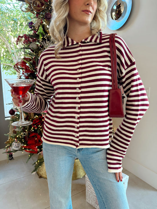 Mistletoe Stripe Cardi