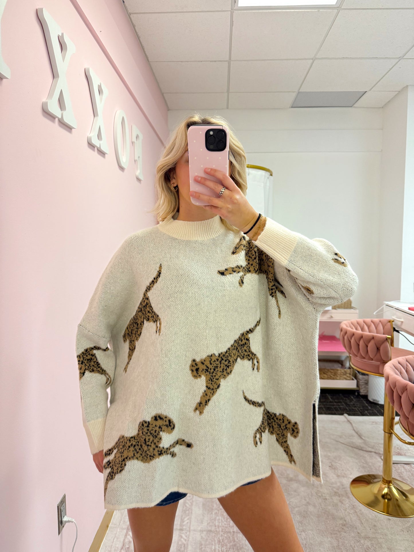 Leopard Mockneck Sweater