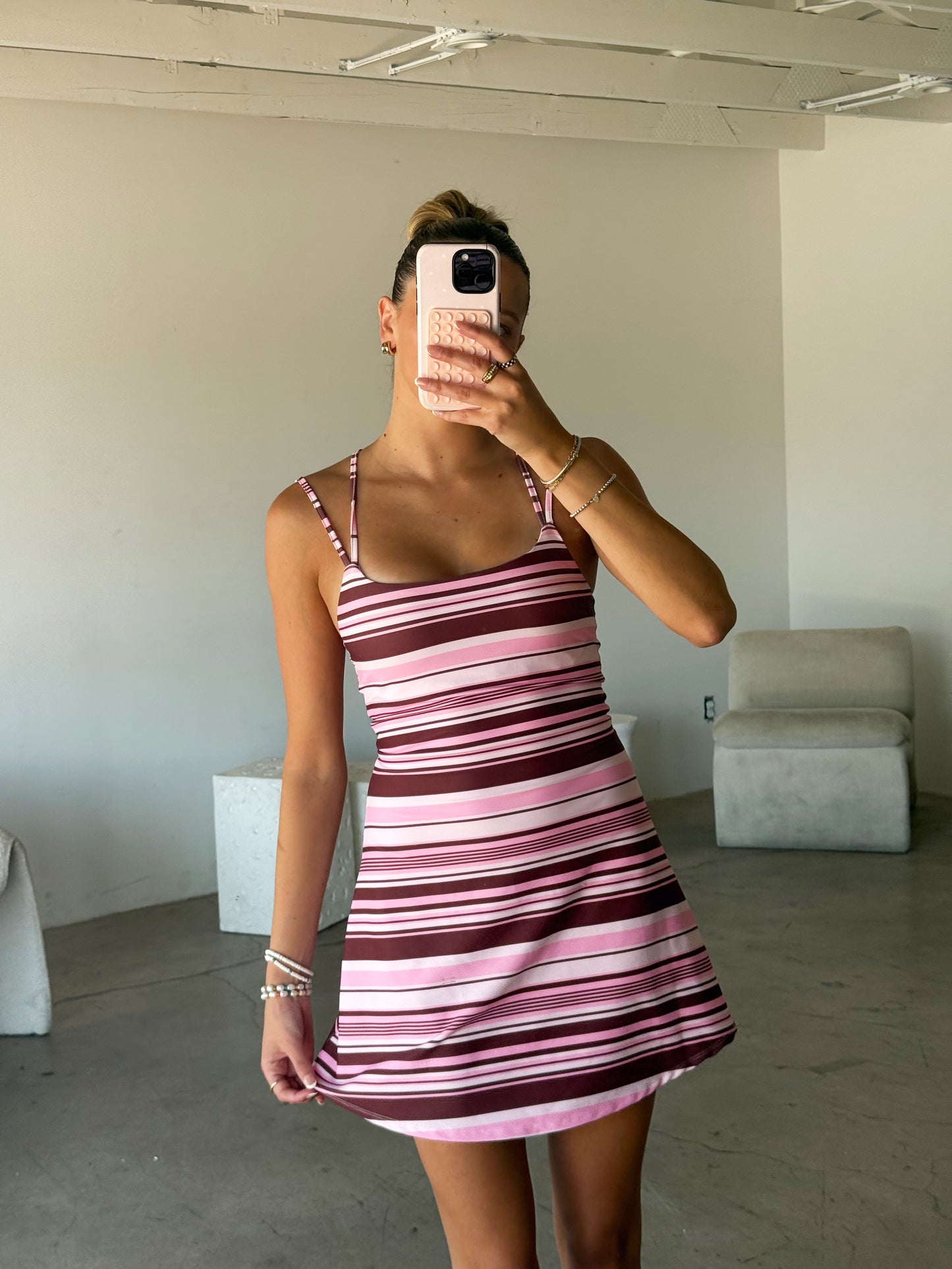 Rosy Striped Dress (Pink)