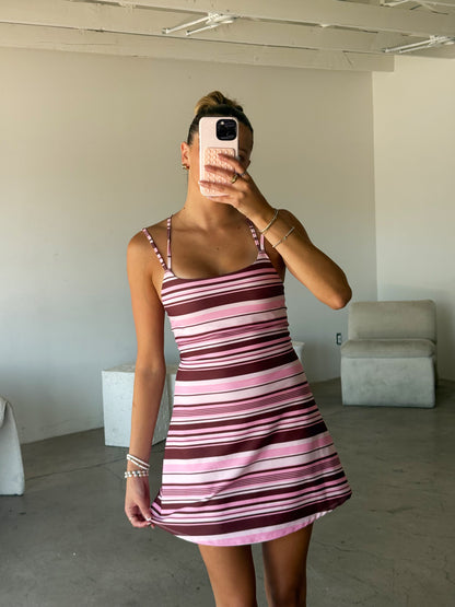 Rosy Striped Dress (Pink)