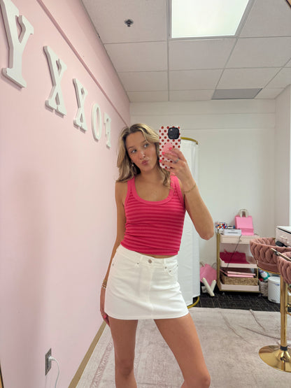 White Jean Skirt