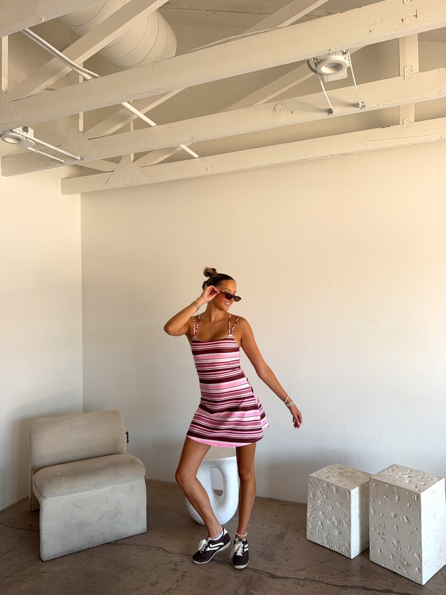 Rosy Striped Dress (Pink)