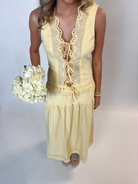 Golden Tie Front Vest