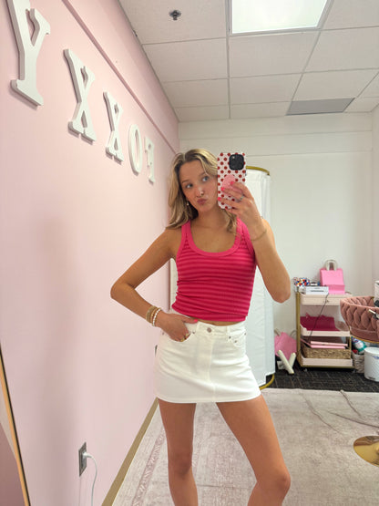 White Jean Skirt