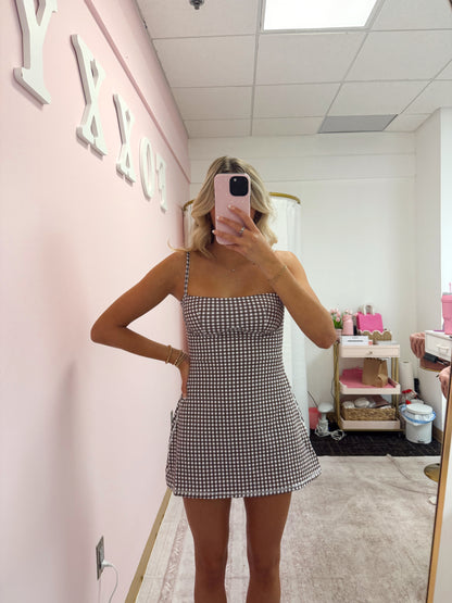 Brown Gingham Dress