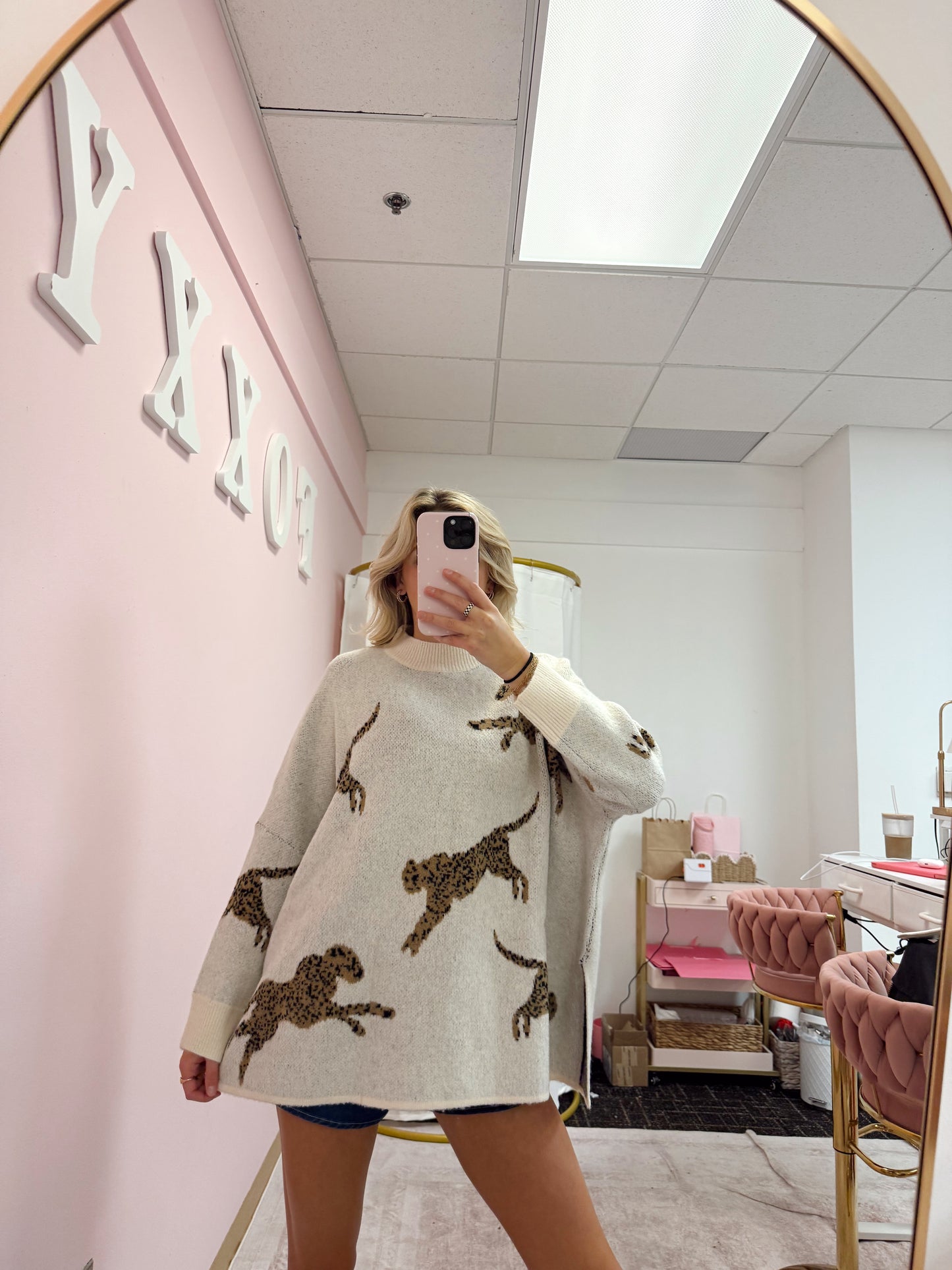 Leopard Mockneck Sweater